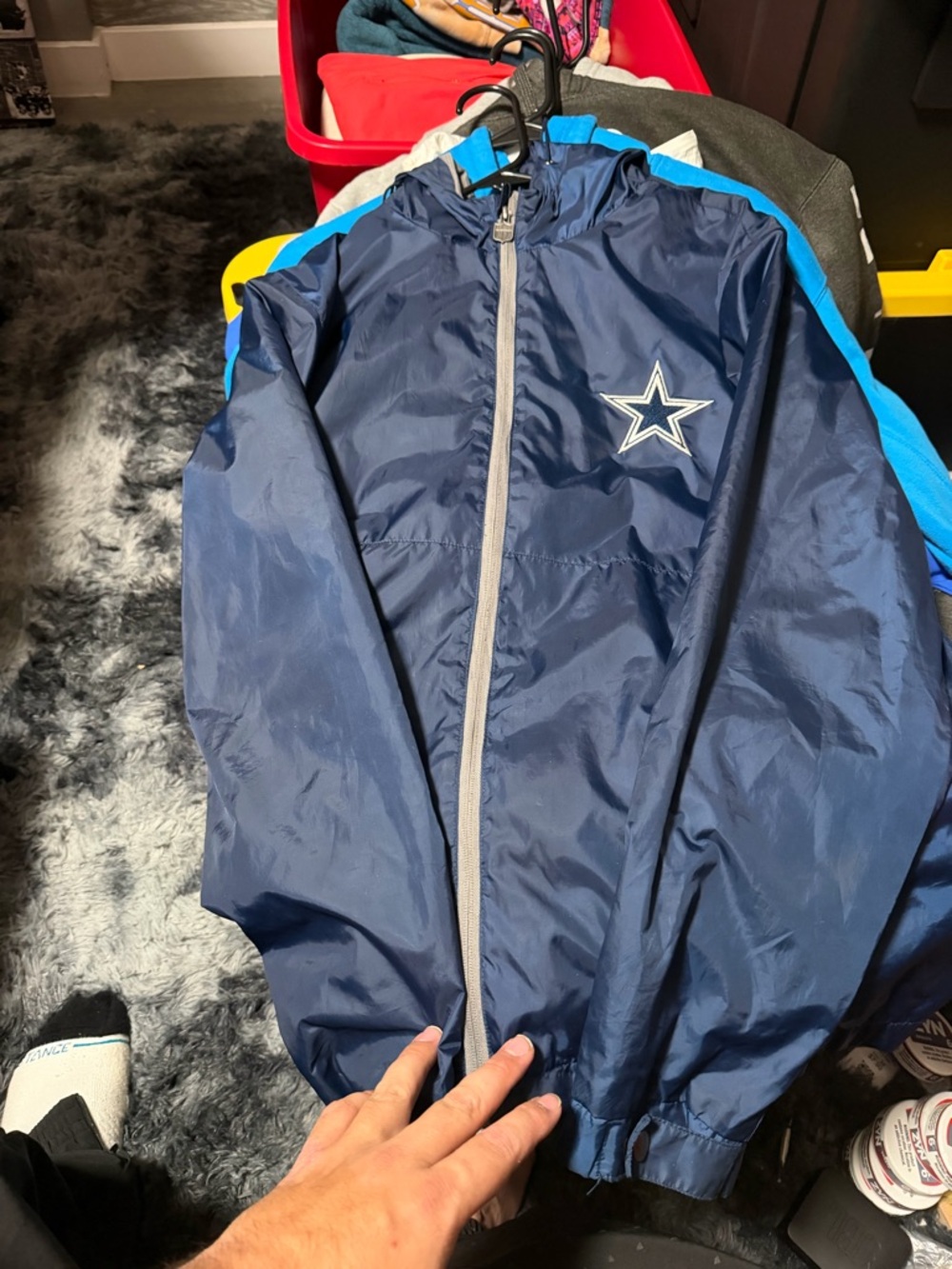 Men's Dallas Cowboys Navy Windbreaker Jacket with Star Logo